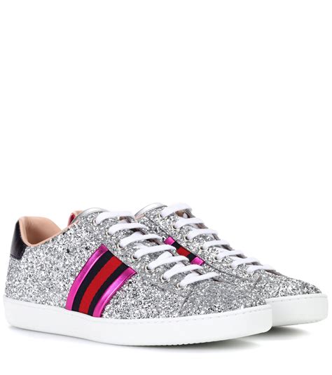 gucci new ace glitter sneakers silver|Gucci new ace sneaker men.